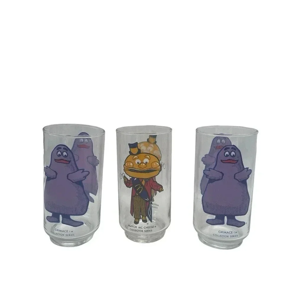 McDonalds McDonaldland Action Series Glasses Set Of 4 VINTAGE 1977 RARE